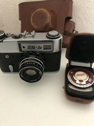 Fed 5 Vintage Russian Camera,  Exponometr Leningrad Ussr.  Exccelent