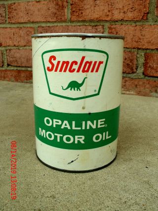 vintage Sinclair Opaline quart motor oil can - early 1960 ' s 2
