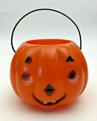 Vintage Kokomold Halloween Jack O Lantern Hard Plastic Candy Container 4 " Ex,