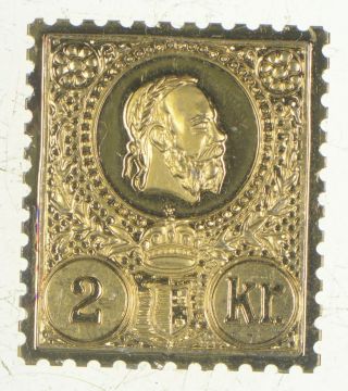 24k Gold Gild Vintage Hungarian Stamp Pattern.  925 Sterling Silver 9.  3g Bar 760