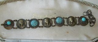Vintage Jewellery Art Deco Egyptian Revival Turquoise Panel Bracelet Max Neiger