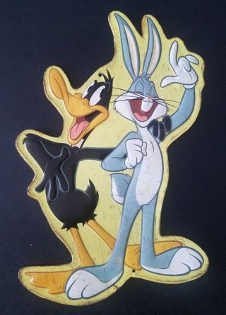 Bugs & Daffy Tin Wall Art Sign Looney Tunes Open Road Brands Toons Vintage Look