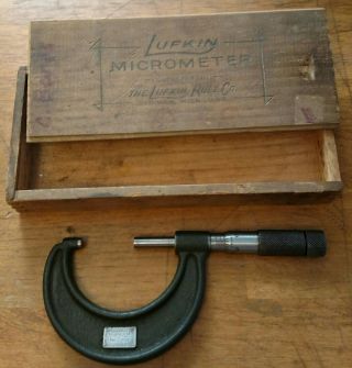 Vintage Lufkin Rule Co.  Micrometer No.  1912,  1 " To 2 " W/box