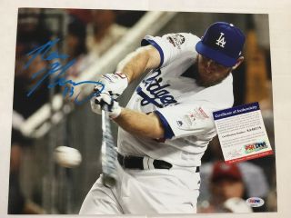 Max Muncy Dodgers Star Signed 11x14 Home Run Derby Photo Psa / Dna