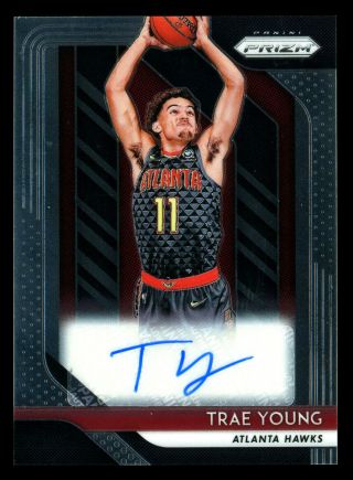 2018 - 19 Panini Prizm Trae Young Autograph Auto Rc Rookie Hawks