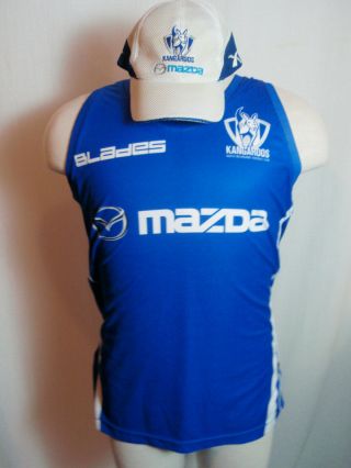 Bnwt - Large North Melbourne Kangaroos Afl Guernsey L Jersey And Hat