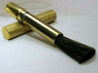 Retractable Brass Gold Lens Brush Pen Lipstick Vintage