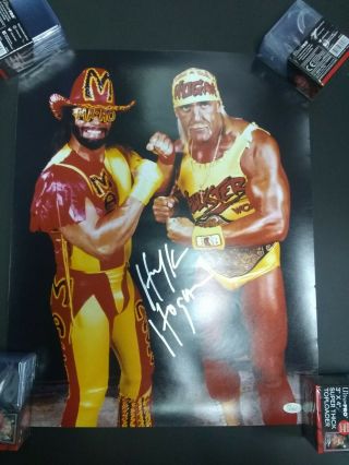Hulk Hogan Autographed 16x20 Photo With Macho Man Wrestling Jsa