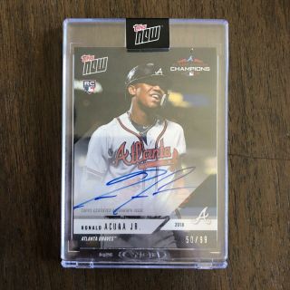 2018 Topps Now Postseason Ronald Acuna Jr Auto 50/99 Braves Nl Champs Rc Rookie