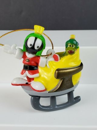 Vintage Marvin The Martian Looney Tunes Christmas Ornament Santa Pvc Warner Bros