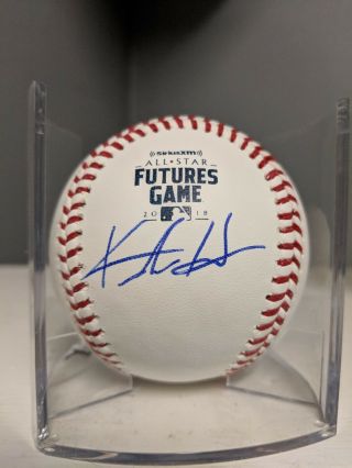 Keston Hiura Signed Autographed 2018 Futures Game Baseball Milwaukeebrewersproof