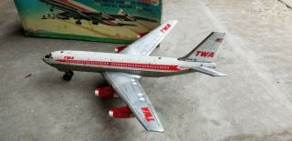 Twa Trans World Airlines Battery Operated Jet Plane By Marx Toys