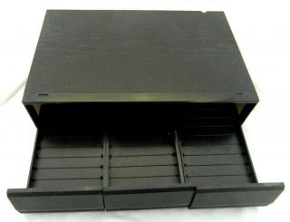 Vintage 1980s Black Ash 3 Drawer Cassette Tape Storage Unit 36 Cassettes Chipped