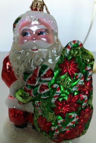 Vintage Christopher Radko " Santa Candy Canes Christmas Tree " 5 " H X 4 " W Gift