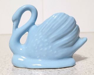 Unusual Sky Blue Colour Mini Swan Wembley Ware Pottery Retro Vintage