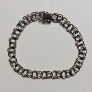 Vintage Sterling Silver Charm Bracelet 7 3/4” Dst Midcentury 1960s