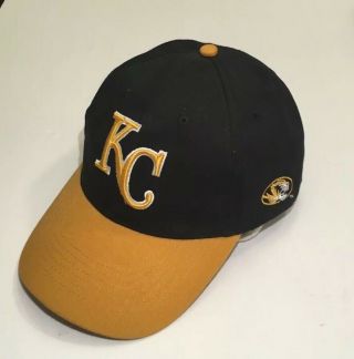 Kansas City Royals Black Mizzou Missouri Tigers Night Hat Cap Adjustable Strap