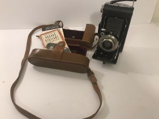 Eastman Kodak Vigilant Six - 20 Folding Vintage Camera W/ Manuals And Leather Case