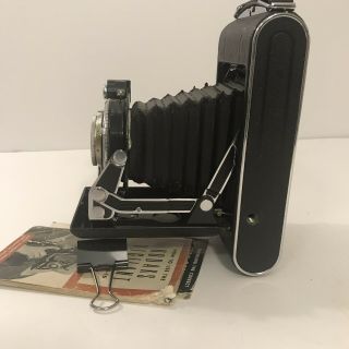 Eastman Kodak Vigilant Six - 20 Folding Vintage Camera W/ Manuals And Leather Case 2