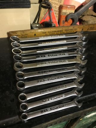 Vintage Craftsman Sae Combination Wrench 10 Pc Set Made In Usa 3/8 " - 15/16 "