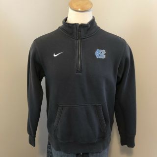Vtg Nike Unc North Carolina Tar Heels 1/4 Zip Pullover Sweatshirt Men’s L Gray