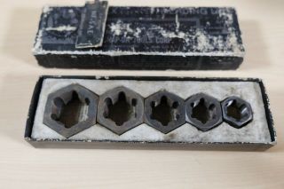 Vintage 5 Hex Rethreading Dies Nf - Sae Set Trf5 Snap - On Tool Usa 3/4 " To 1 1/4 "