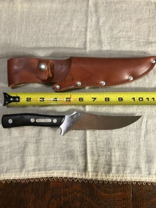 Vintage Schrade Old Timer Usa 150t Hunting Knife With Leather Sheath
