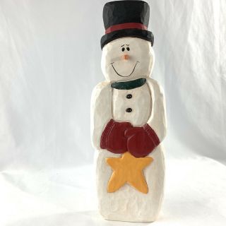 Vtg Eddie Walker Midwest Of Cannon Falls Snowman 12” Rustic Christmas Figure