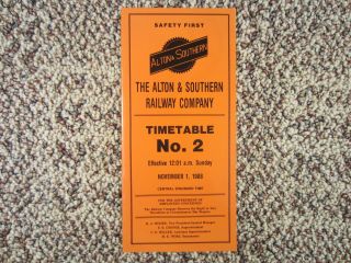 A&s,  The Alton & Southern Railway Co. ,  Employee Timetable No 2,  1988