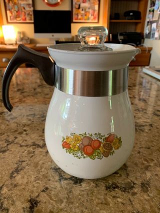Vintage Corning Ware 6 Cup Stove Top Percolator Coffee Pot P - 166 Spice of Life 2