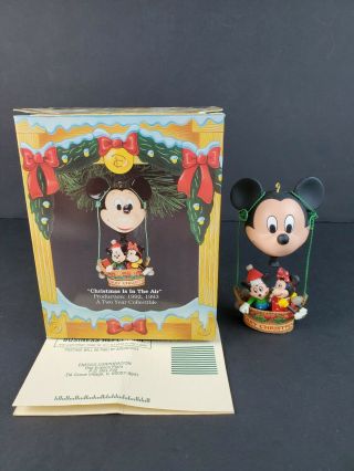 Vintage Enesco Disney Christmas Is In The Air Christmas Ornament 1992 Mickey Box