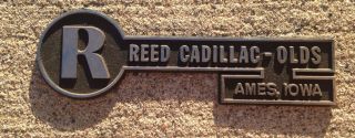Vintage Dealer Emblem Reed Cadillac Olds Ames Iowa Cutlass Allante Deville
