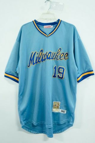 Mitchell & Ness 1982 Milwaukee Brewers Yount 19 Stitched Jersey - 52 (220/rack)
