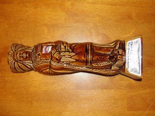 Vintage Ezra Brooks Cigar Store Indian Chief Whiskey Decanter Bottle 1968