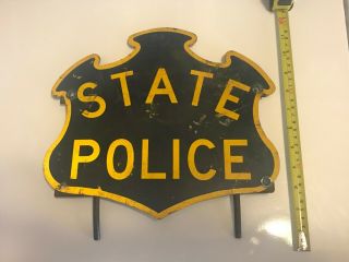 Vintage Connecticut State Police Patrol Trooper Government License Plate 3