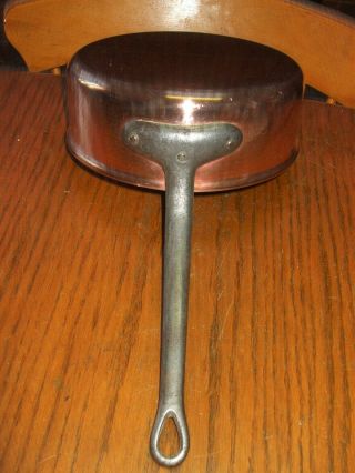 Vintage French Hammered Copper Deep Fat Frying Pan Tin Lined Metal Handle 2kgpro