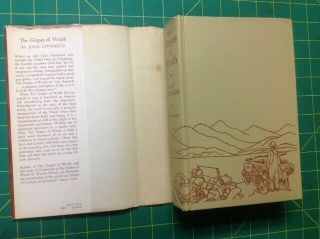 GRAPES OF WRATH by JOHN STEINBECK 1939 BOOK CLUB FIRST EDITION VF HC DJ 2