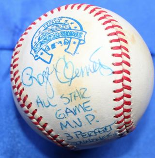 Roger Clemens Autographed Rawlings 1986 All - Star Game Baseball 3 Perfect Innings