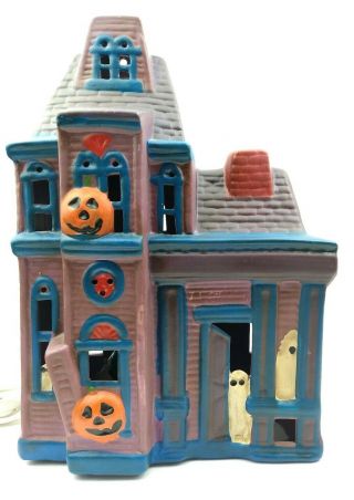 Vintage Halloween Pacific Rim Ceramic Haunted House Lights Box