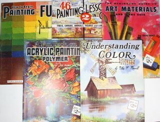 Vintage How To Art Books 5 Walter Foster - Materials Fun Lessons Color Acrylic