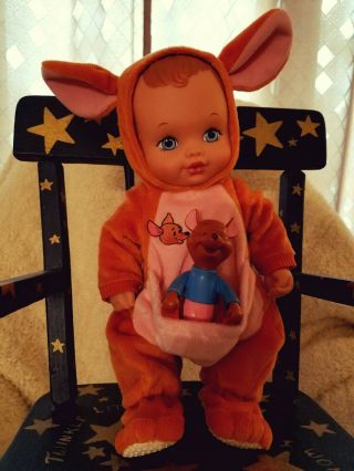 Disney Water Baby Winnie The Pooh Kanga W/ Her Roo Rattle Gorgeous Blue Eyes