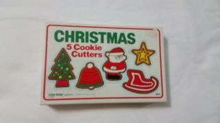 Christmas Cookie Cutters Vintage 1987 Fox Run Craftsmen 5 Metal