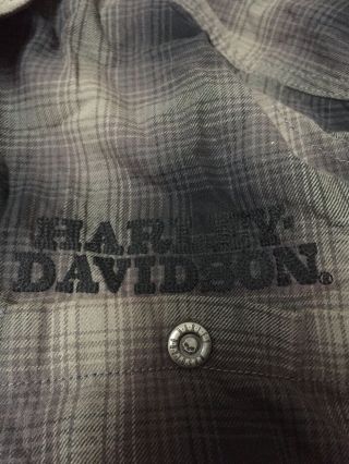 Men ' s Harley Davidson Flannel Jacket Size Large 3