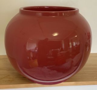 Vintage Fowler Ware Large Pinkish Coloured Sphere Vase - 28cm Tall,  35cm Diam.