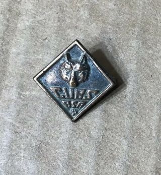 Vintage Cub Scouts Bsa Boy Scouts Of America Brass Wolf Lapel Pin
