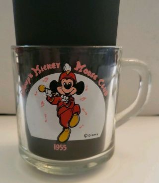 Vintage Disney 1955 Mickey Mouse Club Anchor Hocking Glass Cup Mug