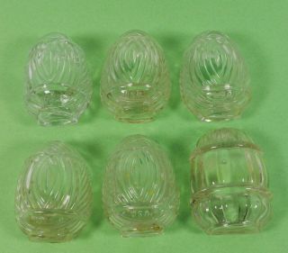 6 Vintage Art Deco Usa Glass Birdcage Water Feed Feeder Waterer Jar Container