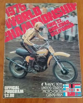 Program Usgp Carlsbad 1975 Vintage Evo Motocross Husqvarna Suzuki Maico Bultaco
