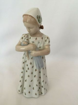 Vintage B&g Bing Grondahl Mary Girl With Doll Porcelain Figurine Denmark 1721