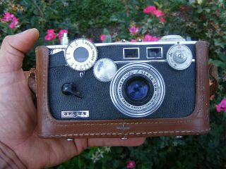 Estate Vintage Argus Camera W/ Case - Made In Usa Fancy Cintar Lens
